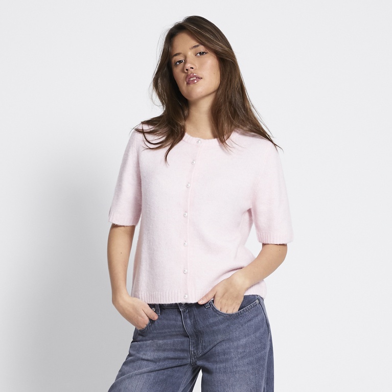 Basic short sleeve knit cardigan "Margot"